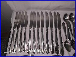 Oneida Memphis lot of 71 Stainless Steel Flatware Flower Serving For 10 Vintage