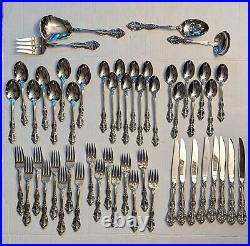 Oneida Michelangelo Cube Stainless Steel Flatware Lot Set 51 Pieces Lot EUC