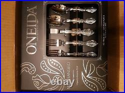 Oneida Michelangelo stainless flatware set of 8 + 5 piece host set, 45 pieces