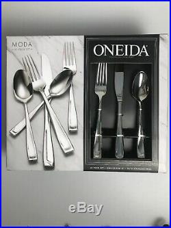 Oneida Moda 65 Piece Fine Flatware Set, Service for 12 18/10 Stainless Steel NIB