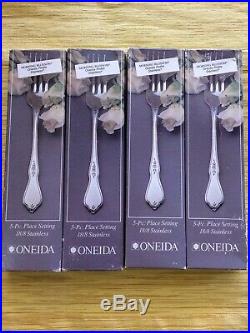 Oneida Morning Blossom Profile Stainless USA flatware Set of 60 pieces. New