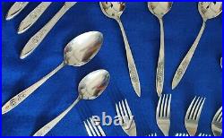 Oneida My Rose Community Stainless Flatware Lot 63 pcs Spoons Forks Knives