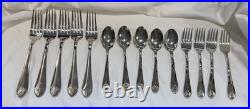 Oneida NEW YORK pattern Stainless 18/10, 5 Dinner Forks, 5 Spoons, 4 salad forks