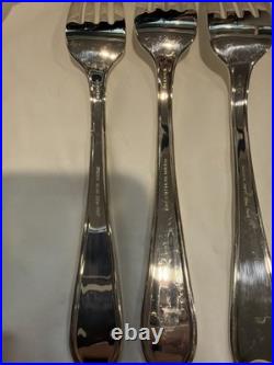 Oneida NEW YORK pattern Stainless 18/10, 5 Dinner Forks, 5 Spoons, 4 salad forks