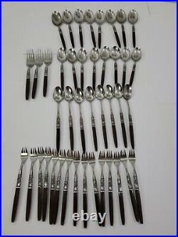 Oneida Northland NAPA VALLEY Stainless Flatware Wood Lot of 42 pcs
