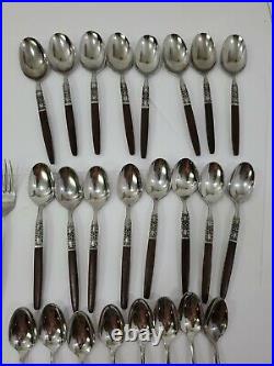 Oneida Northland NAPA VALLEY Stainless Flatware Wood Lot of 42 pcs