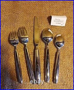 Oneida OBELUS complete stainless flatware set 5-pcs brand new