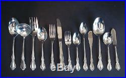 Oneida Oneidacraft Deluxe CHATEAU 92 Pc Stainless Steel Flatware Svc. 12 +