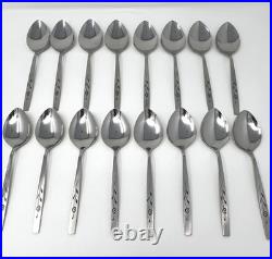 Oneida Oneidacraft LASTING ROSE Stainless Flatware Set 109pc Vintage set Oneida Oneidacraft LASTING ROSE Stainless Flatware Set 109pc Vintage set