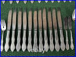 Oneida Oneidaware ANTHEM Stainless Flatware Spoon Fork Knife Serving 82 Pcs