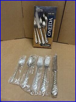 Oneida PACIFIC TIDE 5 Piece Place Setting Stainless 18/8 Flatware USA NEW 1995