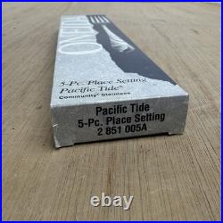 Oneida Pacific Tide 5 Pc Place Setting 18/8 Stainless Flatware 1992 New USA