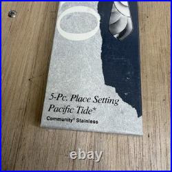 Oneida Pacific Tide 5 Pc Place Setting 18/8 Stainless Flatware 1992 New USA