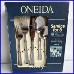 Oneida Panorama Glossy Stainless 45 Piece (8 Place Settings+ 5 Serving) Flatware