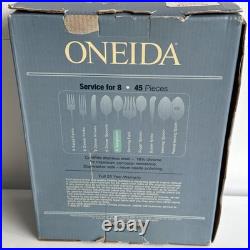 Oneida Panorama Glossy Stainless 45 Piece (8 Place Settings+ 5 Serving) Flatware