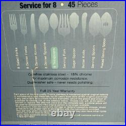 Oneida Panorama Glossy Stainless 45 Piece (8 Place Settings+ 5 Serving) Flatware