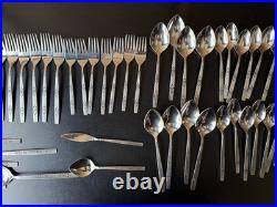 Oneida Profile Stainless Flatware Silverware Set 53 Pc Knives Forks Spoons Vtg