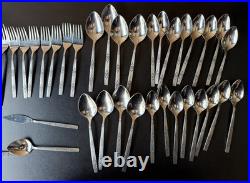 Oneida Profile Stainless Flatware Silverware Set 53 Pc Knives Forks Spoons Vtg
