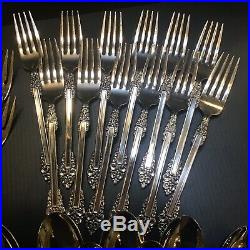 Oneida Rembrandt Heirloom Cube Stainless Flatware 60 pc set for 12 Mid Century