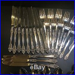Oneida Rembrandt Heirloom Cube Stainless Flatware 60 pc set for 12 Mid Century