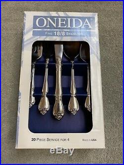 Oneida Rose Song/ Arbor Rose stainless USA flatware 20 pieces