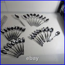 Oneida Roseanne Stainless Flatware 71 Pc Set Rose Pattern Forks Knives Spoons