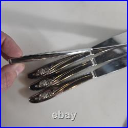 Oneida Roseanne Stainless Flatware 71 Pc Set Rose Pattern Forks Knives Spoons Oneida Roseanne Stainless Flatware 71 Pc Set Rose Pattern Forks Knives Spoons