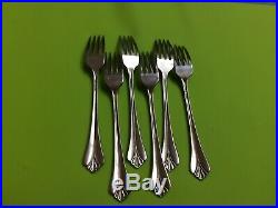Oneida Royal Flute Community Stainless flatware 6 dinner forks 7 3/4