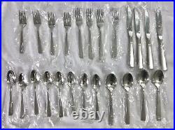 Oneida SATIN ACCENT Stainless Flatware 24 Pc. NOS