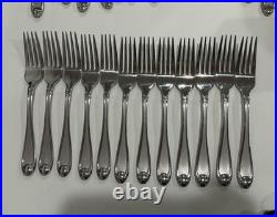 Oneida SATIN GARNET 55 Pieces Flatware Set 18/10 Stainless Steel Nice Condition