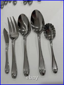 Oneida SATIN GARNET 55 Pieces Flatware Set 18/10 Stainless Steel Nice Condition