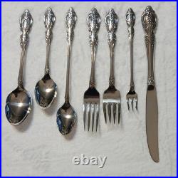 Oneida SSS Stainless Steel Flatware Set 49 Pieces Floral Handle Knife Fork Spoon