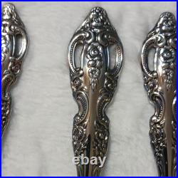 Oneida SSS Stainless Steel Flatware Set 49 Pieces Floral Handle Knife Fork Spoon