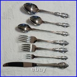 Oneida SSS Stainless Steel Flatware Set 49 Pieces Floral Handle Knife Fork Spoon