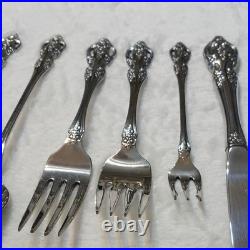 Oneida SSS Stainless Steel Flatware Set 49 Pieces Floral Handle Knife Fork Spoon