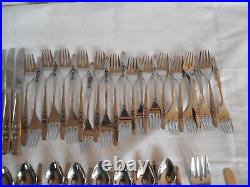 Oneida SSS our rose stainless flatware 12 place setting 80pc nice