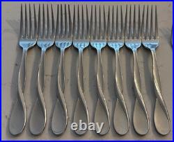 Oneida Satin Aquarius Stainless Flatware Lot Of 45 Teaspoon Soup Knives Forks