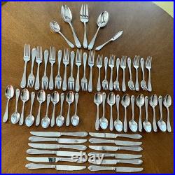 Oneida Satin Garnet 18/10 Stainless Flatware Set 59 Pc Service + Serving Pieces