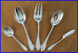 Oneida Satin Garnet 18/10 Stainless Flatware Set 59 Pc Service + Serving Pieces