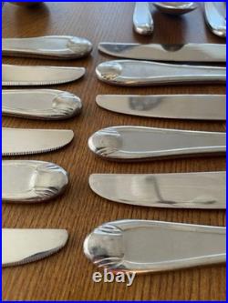 Oneida Satin Garnet 18/10 Stainless Flatware Set 59 Pc Service + Serving Pieces
