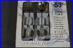 Oneida Satin Gloria Stainless Flatware Set 53 Piece Service For 8 by Rogers NOS
