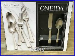 Oneida Satin Lewin 18/10 Stainless 64 Pc Flatware Silverware Set