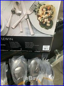 Oneida Satin Lewin 64 Piece 18/10 Stainless Steel Flatware Set