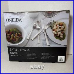 Oneida Satin Lewin 65 Piece Fine Flatware Set, Service For 12