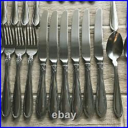 Oneida Satin Royal Manor Stainless 18/10 Flatware 52 Pc Lot Discontinued