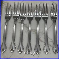 Oneida Satin Tribeca Stainless Frosted Glossy Flatware 29 Pc Fork Spoon Knife