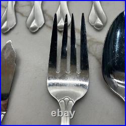 Oneida Satin Tribeca Stainless Frosted Glossy Flatware 29 Pc Fork Spoon Knife