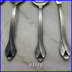 Oneida Satin Tribeca Stainless Frosted Glossy Flatware 29 Pc Fork Spoon Knife