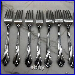 Oneida Satin Tribeca Stainless Frosted Glossy Flatware 29 Pc Fork Spoon Knife