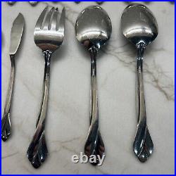 Oneida Satin Tribeca Stainless Frosted Glossy Flatware 29 Pc Fork Spoon Knife